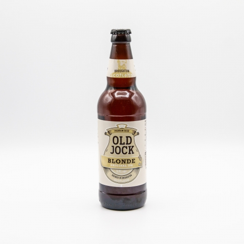 Old Jock Blonde IPA bottle against white background